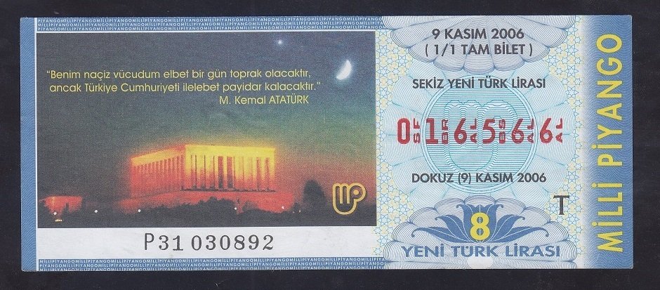 2006 9 KASIM TAM BİLET eski para