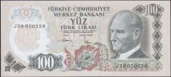 6.Emisyon 3.Tertip 100 Lira J39 020559 Çil
