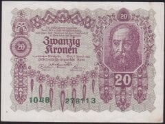 Avusturya 20 Kronen 1922 Çok Çok Temiz Pick 76