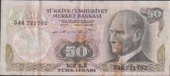 6.Emisyon 1.Tertip 50 Lira G46 221702 Çok Temiz
