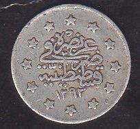 1293 / 28 ABDULHAMİT 1 KURUŞ GÜMÜŞ HAFİF KULP İZİ VAR
