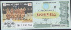 2002 19 OCAK ÇEYREK BİLET - R SERİSİ