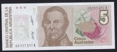 Arjantin 5 Australes 1987 - 1989 Çil Pick324b