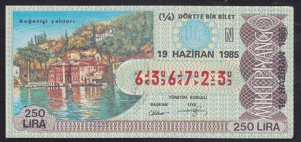 1985 19 HAZİRAN ÇEYREK BİLET N SERİSİ
