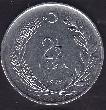 1979 Yılı 2.5 Lira Ters