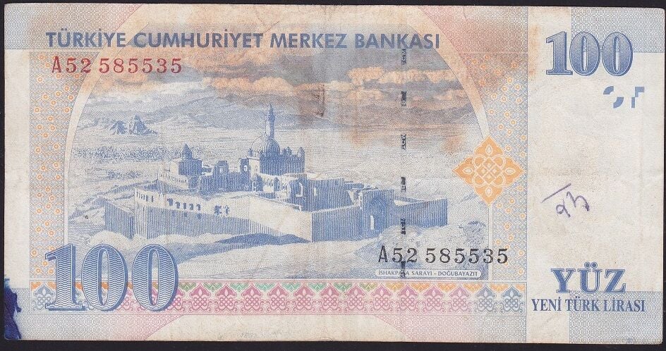 8.Emisyon 100 YTL A52 585535 Temiz