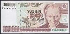 7.Emisyon 2.Tertip 100000 Lira E65 663455 Çilaltı