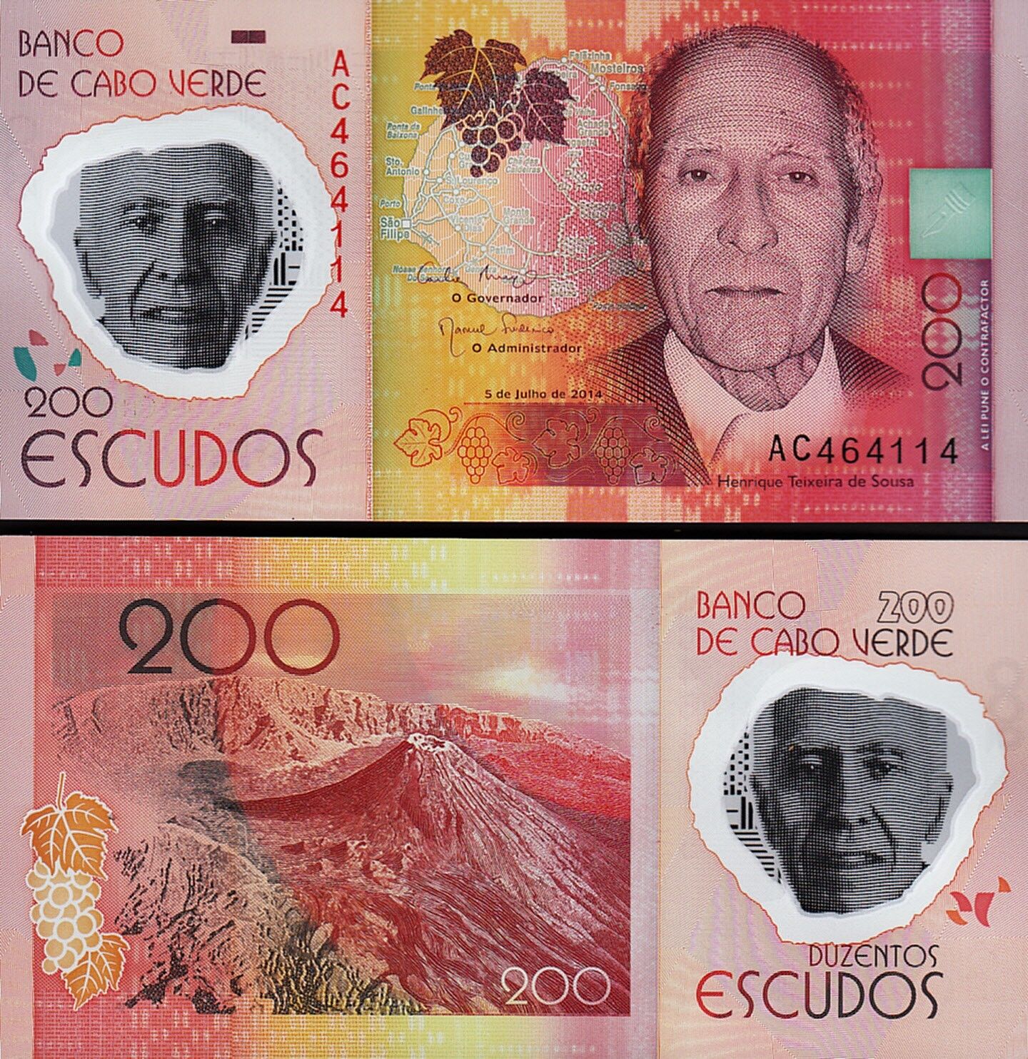 Cape Verde 200 Escudos 2014 Çil Polimer Pick 71
