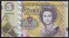 FANTAZİ PARA PİTCAİRN İSLAND 5 POUND KRALİÇE ÇİL AA005728