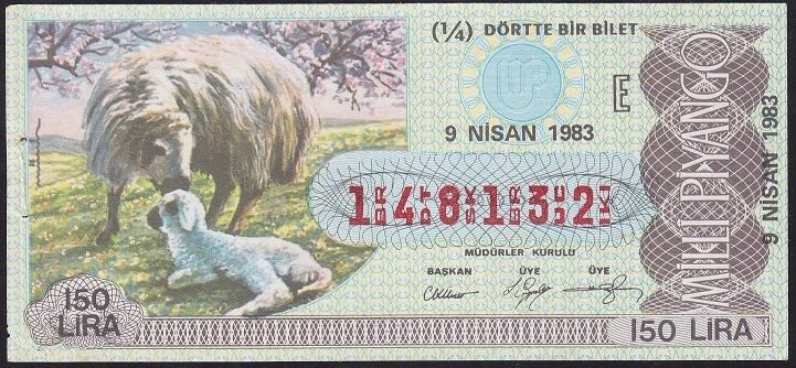 1983 9 Nisan Çeyrek Bilet - E Serisi
