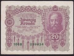 Avusturya 20 Kronen 1922 Çok Temiz Pick 76