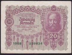 Avusturya 20 Kronen 1922 Çok Temiz Pick 76
