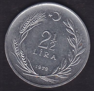 1979 Yılı 2.5 Lira Düz