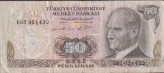 6.Emisyon 1.Tertip 50 Lira G67 051432 Çok Temiz