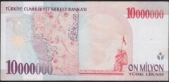 7.Emisyon 10 000 000 Lira D60 089007 Çok Temiz+