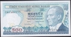 7.Emisyon 2.Tertip 500 Lira C83 860777 Çil