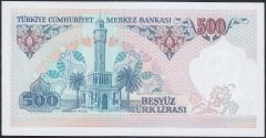 7.Emisyon 2.Tertip 500 Lira C83 860777 Çil