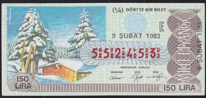 1983 9 Şubat Çeyrek Bilet - E Serisi