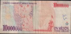 7.Emisyon 10 000 000 Lira B42 025727 Çok Temiz