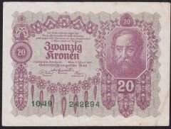 Avusturya 20 Kronen 1922 Çok Çok Temiz Pick 76