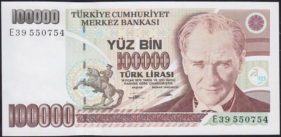 7.Emisyon 2.Tertip 100000 Lira E39 550754 Çilaltı Çil