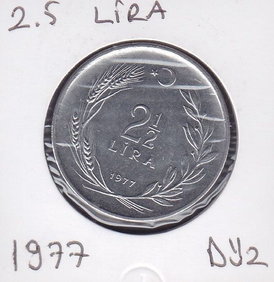 1977 Yılı 2.5 Lira Düz