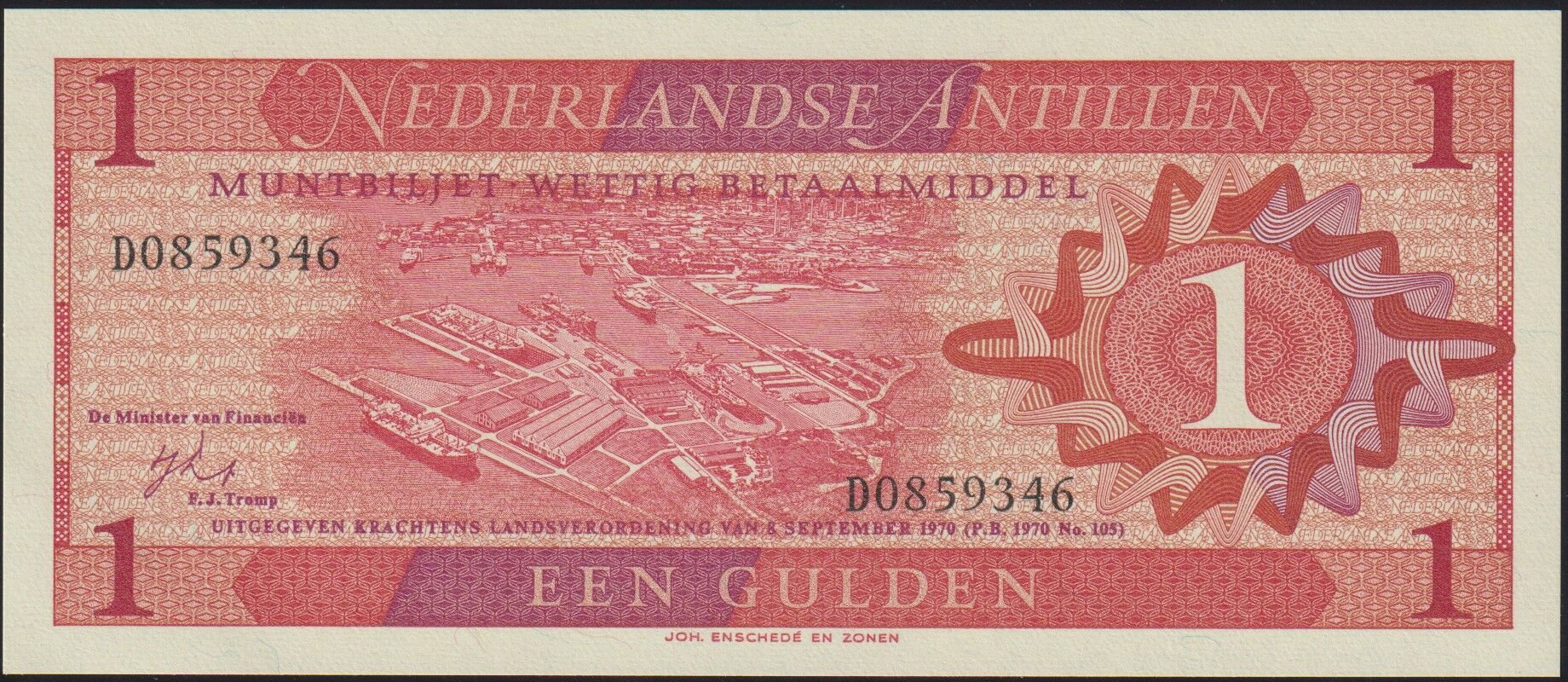 Hollanda Antilleri 1 Gulden 1970 Çil Pick 20