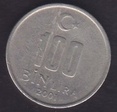 2001 YILI 100 BİN LİRA eski para mezat