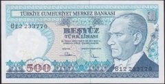7.Emisyon 1.Tertip 500 Lira B12 233770 Çil