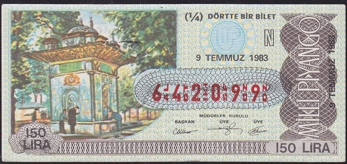 1983 9 Temmuz Çeyrek Bilet - N Serisi