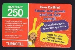 TURKCELL HAZIR KART 250 KONTÖR - FATURALI HATTA GEÇ - SKT 2010