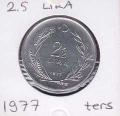 1977 Yılı 2.5 Lira Ters