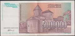 Yugoslavya 5.000.000 Dinar 1993 Çok Temiz+