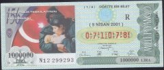 2001 9 NİSAN ÇEYREK BİLET - R SERİSİ