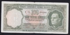 5.EMİSYON 4.TERTİP 100 LİRA S24 044406 TEMİZ ( İŞLEMLİ )