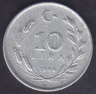 1984 Yılı 10 Lira Temiz