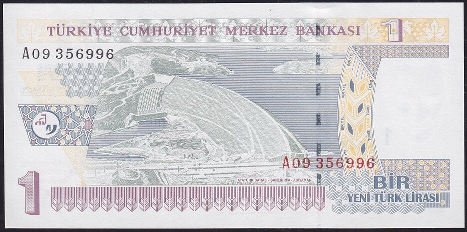 8.Emisyon 1 YTL A09 356996 Çil