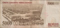 7.Emisyon 5 000 000 Lira K16 962621 Çok Temiz