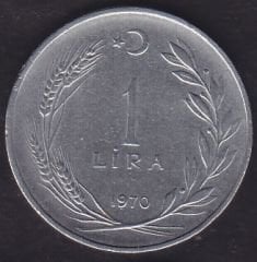 1970 Yılı 1 Lira Ters