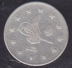 1293 / 27 ABDULHAMİT 2 KURUŞ GÜMÜŞ