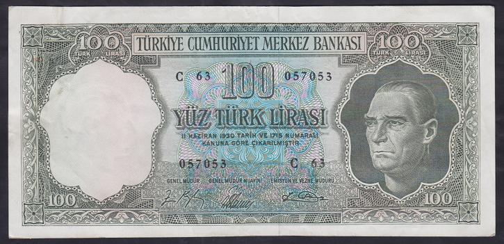 5.EMİSYON 5.TERTİP 100 LİRA C63 057053 ÇÇT