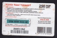 TURKCELL HAZIR KART 250 KONTÖR - YEDEK SİM KART - SKT 2008