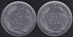 1975 Yılı 2.5 Lira (Ters Düz Takım)