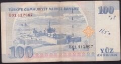 8.Emisyon 100 YTL B01 412867 Çok Temiz