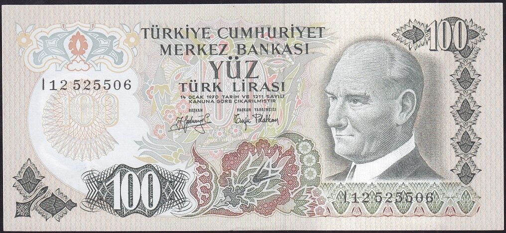 6.Emisyon 2.Tertip 100 Lira I12 525506 Çilaltı Çil
