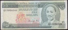 BARBADOS 5 DOLAR 1975 ÇOK TEMİZ PİCK 32