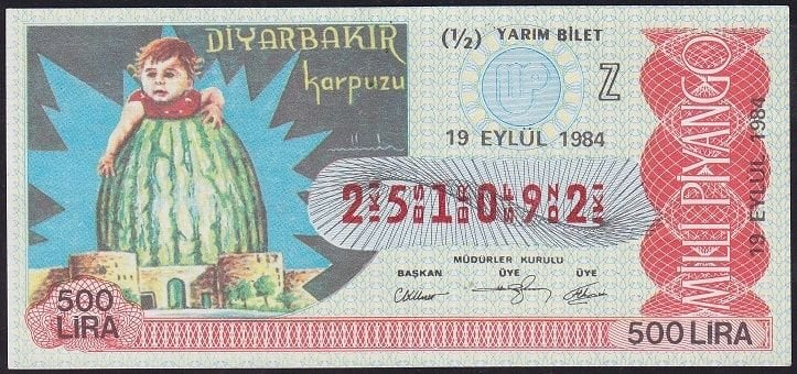 1984 19 Eylül Yarım Bilet - Z Serisi