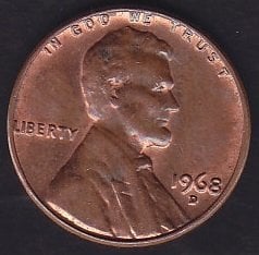 Amerika 1 Cent 1968 D
