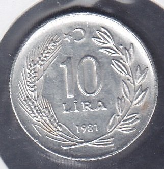 1981 Yılı 10 Lira Çilaltı Çil