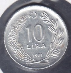 1981 Yılı 10 Lira Çilaltı Çil